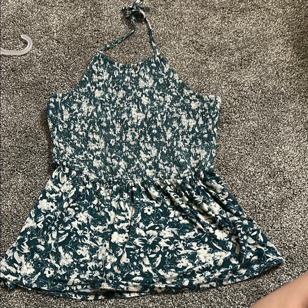 Maurice’s Floral Halter Neck Top - Green and White